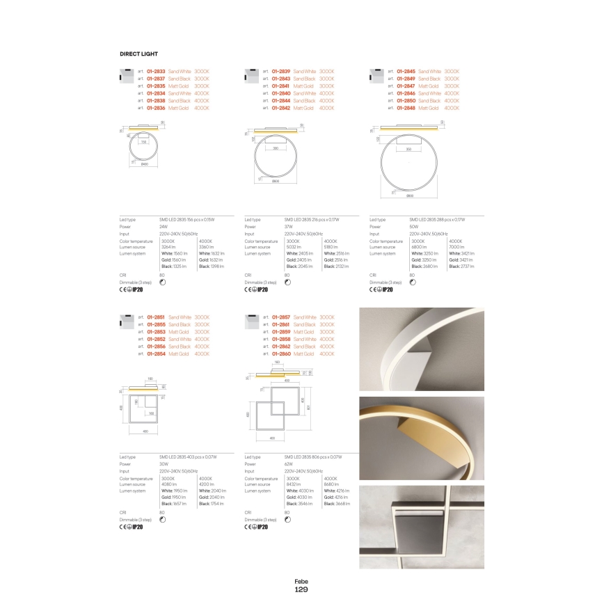 Redo 01-2819 - Himmennettävä LED-seinävalaisin FEBE LED/24W/230V musta