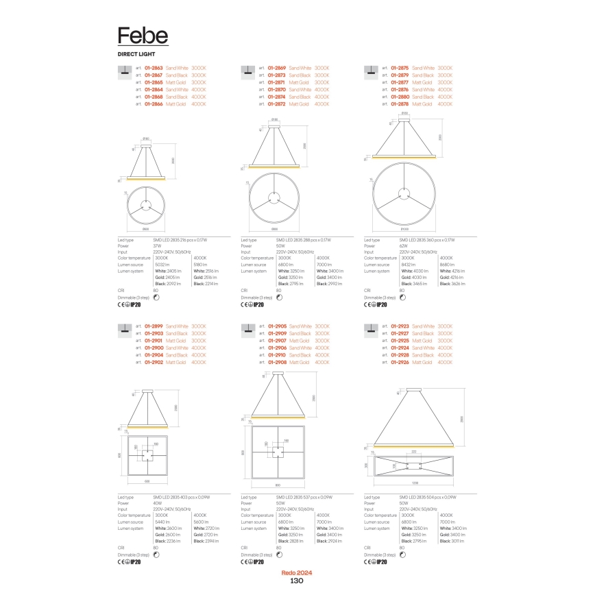 Redo 01-2819 - Himmennettävä LED-seinävalaisin FEBE LED/24W/230V musta