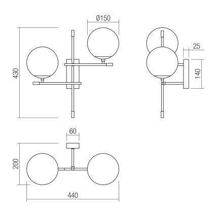 Redo 01-2946 - Seinävalaisin ESSENTIAL 2xE14/28W/230V