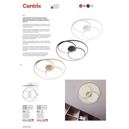 Redo 01-2973 - LED-kattovalaisin CENTRIX LED/92W/230V pronssi