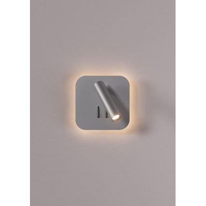 Redo 01-2978 - LED-seinävalaisin QUDA LED/6W/230V + LED/3W 3000K CRI 90 mattakromi