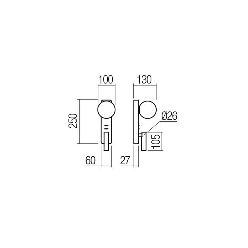 Redo 01-2993 - OASIS LED-seinävalaisin 3W/230V + 1x G9/10W, USB, CRI 90, kiiltävä kromi