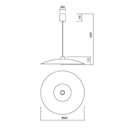 Redo 01-3018 - kaapelilla ripustettava LARS LED -riippuvalaisin, LED/14W/230V + LED/10W, Ø 60 cm, CRI 90, valkoinen