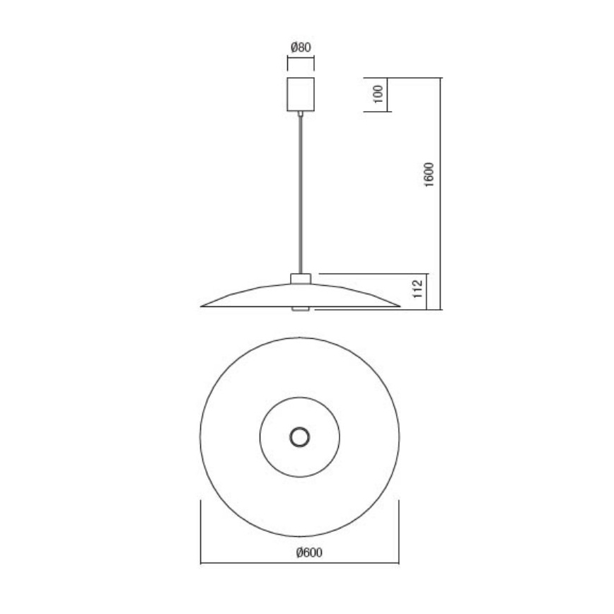 Redo 01-3020 - LARS LED-riippuvalaisin vaijerilla LED/14W/230V + LED/10W, halkaisija 60 cm, Ra 90, oranssi