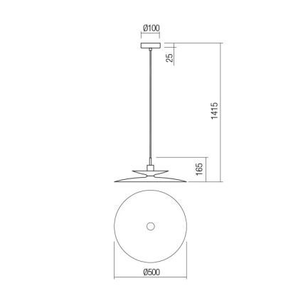 Redo 01-3048 - GUNNAR-riippuvalaisin vaijerilla 1xE27/42W/230V, halkaisija 50 cm, valkoinen