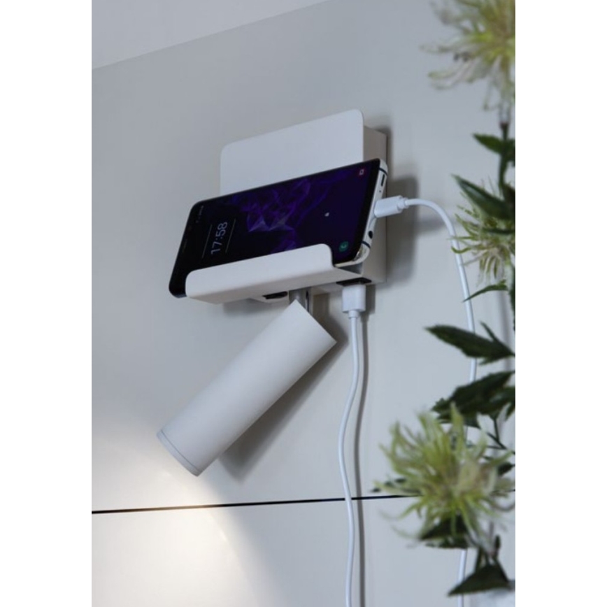 Redo 01-3083 - LED-seinävalaisin PANEL LED/3,5W/230V USB valkoinen