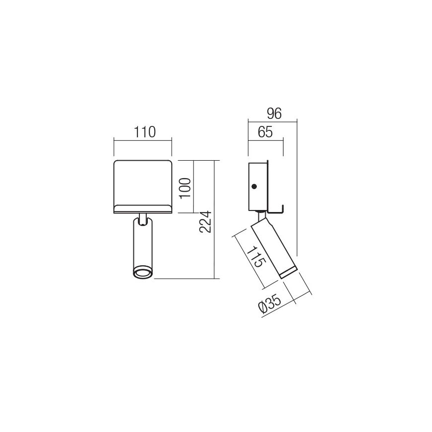 Redo 01-3084 - LED-seinävalaisin PANEL LED/3,5W/230V USB musta