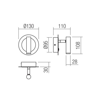 Redo 01-3089 - LED-seinävalaisin CLOSER LED/6W/230V valkoinen