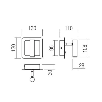 Redo 01-3091 - LED-seinävalaisin CLOSER LED/6W/230V valkoinen