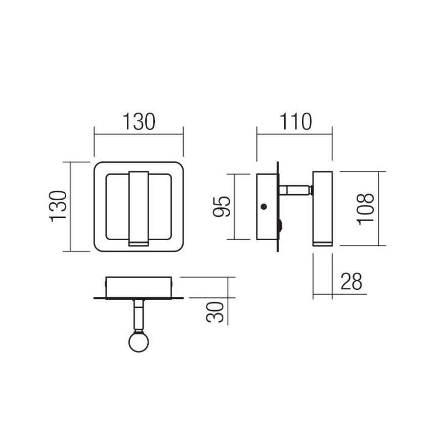 Redo 01-3091 - LED-seinävalaisin CLOSER LED/6W/230V valkoinen