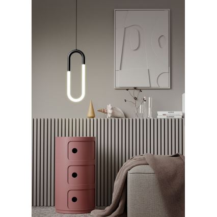 Redo 01-3184 - Himmennettävä LED-kattokruunu johdossa LATIUM LED/9W/230V musta