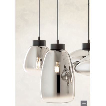 Redo 01-3212 - Kattokruunu johdossa LUKE 6xE27/42W/230V musta