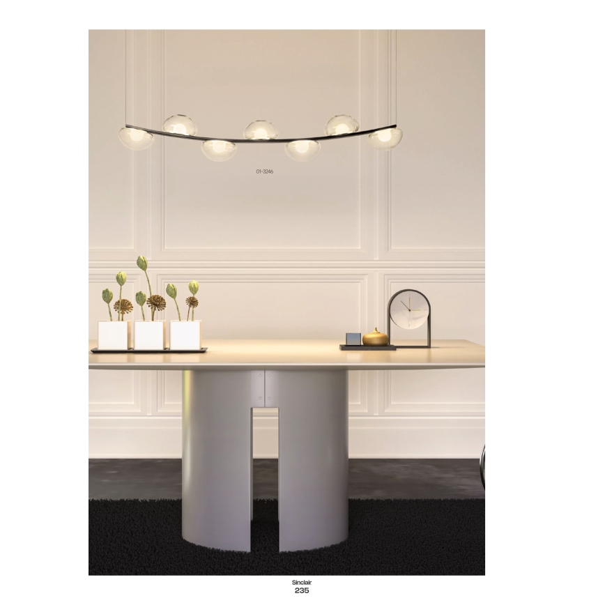 Redo 01-3244 - Himmennettävä LED-kattokruunu johdossa SINCLAIR LED/35W/230V CRI 93 IP21 musta