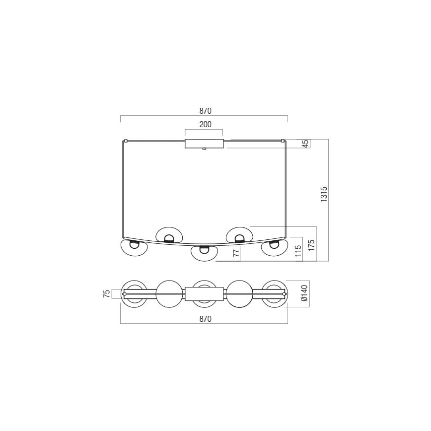 Redo 01-3244 - Himmennettävä LED-kattokruunu johdossa SINCLAIR LED/35W/230V CRI 93 IP21 musta