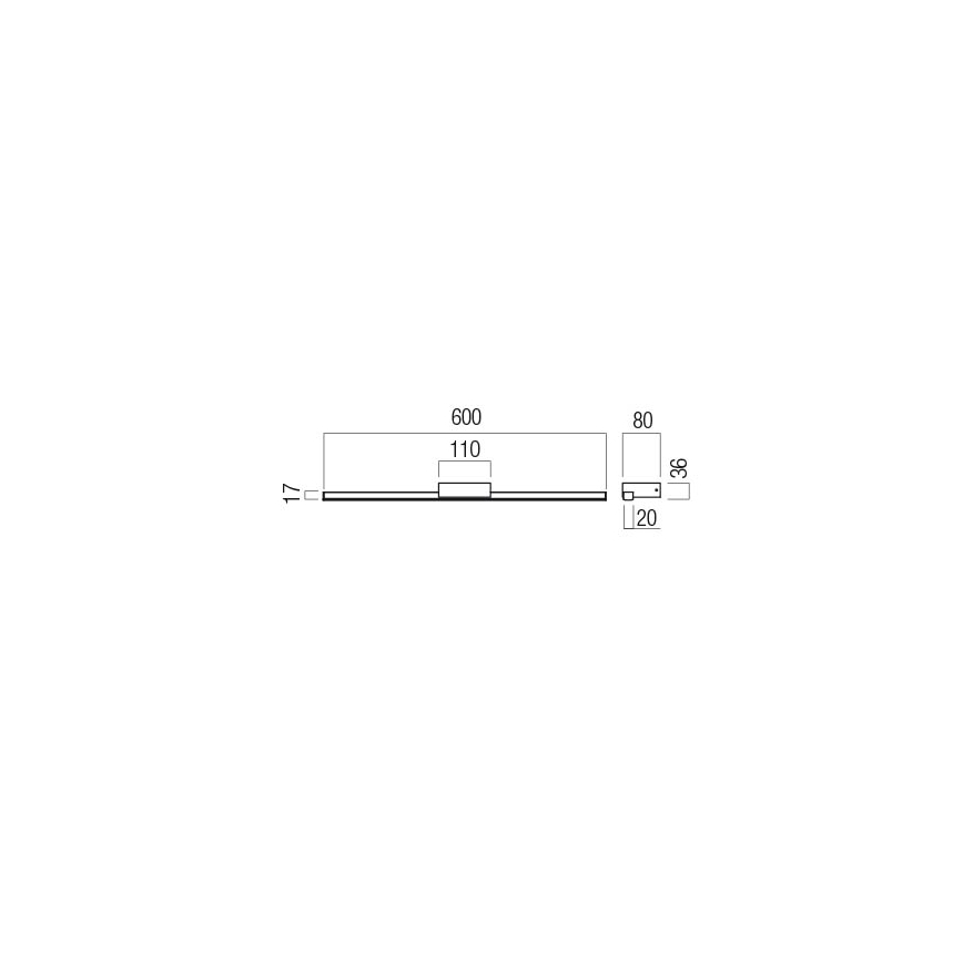Redo 01-3268 - Kylpyhuoneen LED-peilivalo ASTON LED/12W/230V 60 cm CRI 90 IP44 valkoinen