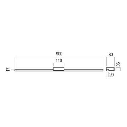 Redo 01-3271 - LED kylpyhuoneen peilivalaisin ASTON LED/18W/230V 3000/4000K 90 cm CRI 90 IP44 valkoinen