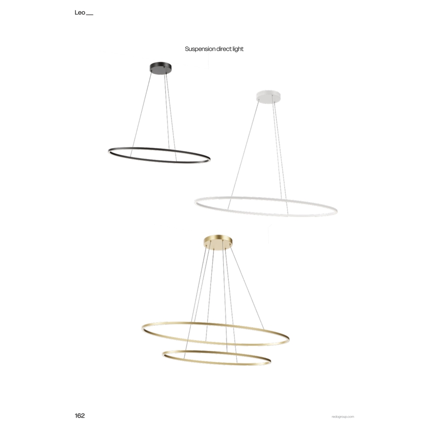 Redo 01-3299 - himmennettävä LED-riippuvalaisin vaijerilla LEO LED/67W/230V 3000/4000K CRI 90 60x130 cm musta