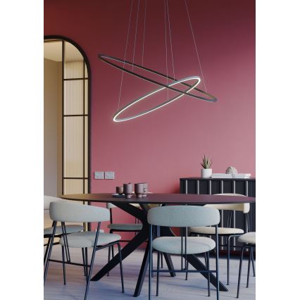 Redo 01-3339 - LEO himmennettävä vaijeririippuvalaisin LED/48W/230V 3000/4000K CRI 90 40x95 cm musta