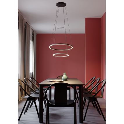 Redo 01-3343 - LEO himmennettävä LED-riippuvalaisin vaijerilla LED/115W/230V 3000/4000K CRI 90 60x130 cm musta