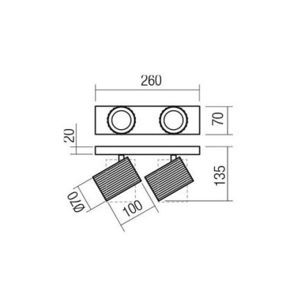 Redo 01-3403 - Kohdevalaisin DELPHI 2xGU10/7W/230V, musta