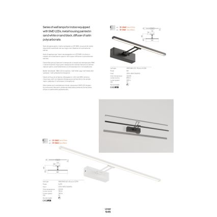 Redo 01-3463 - LED-kuvavalo LINEAR LED/8W/230V 60,5 cm CRI 92 musta