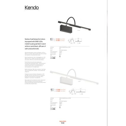 Redo 01-3466 - LED-kuvavalo KENDO LED/11W/230V 51,4 cm CRI 92 valkoinen
