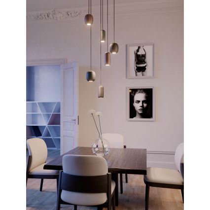 Redo 01-3474 - Kattokruunu johdossa BOOM 1xGU10/10W/230V halkaisija 7,6 cm musta