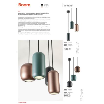 Redo 01-3478 - Kattokruunu johdossa BOOM 1xGU10/10W/230V halkaisija 12 cm vihreä