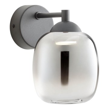 Redo 01-3483 - LED-seinävalaisin KHADI LED/6W/230V CRI 90 musta/savunharmaa