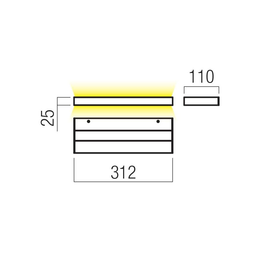 Redo 01-3553 - LED-seinävalaisin SEED LED/15W/230V musta