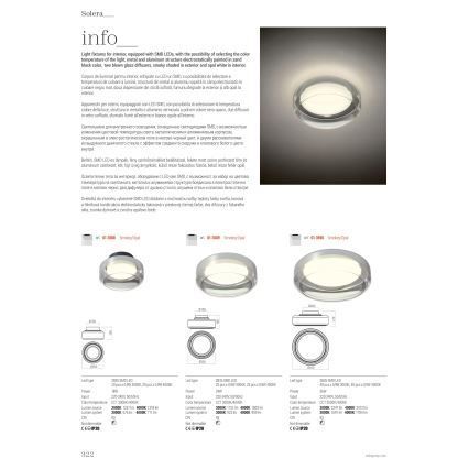 Redo 01-3589 - LED-kattovalaisin SOLERA LED/24W/230V halkaisija 35 cm CRI 93 3000/4000K harmaa