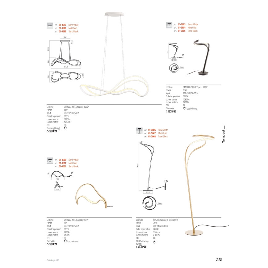 Redo 01-3599 - TEMPEST LED/58W/230V himmennettävä vaijeririippuvalaisin, musta