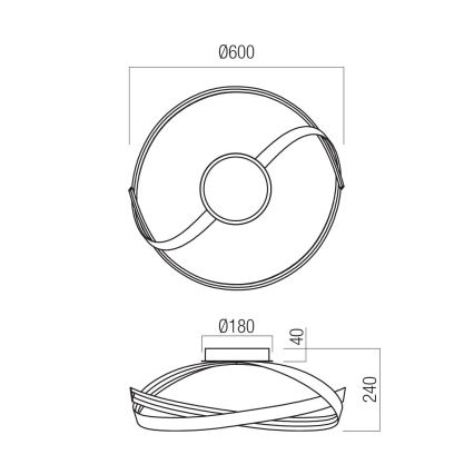 Redo 01-3613 - Himmennettävä LED-kattovalaisin IMPULS LED/34W/230V Ø 60 cm kultainen
