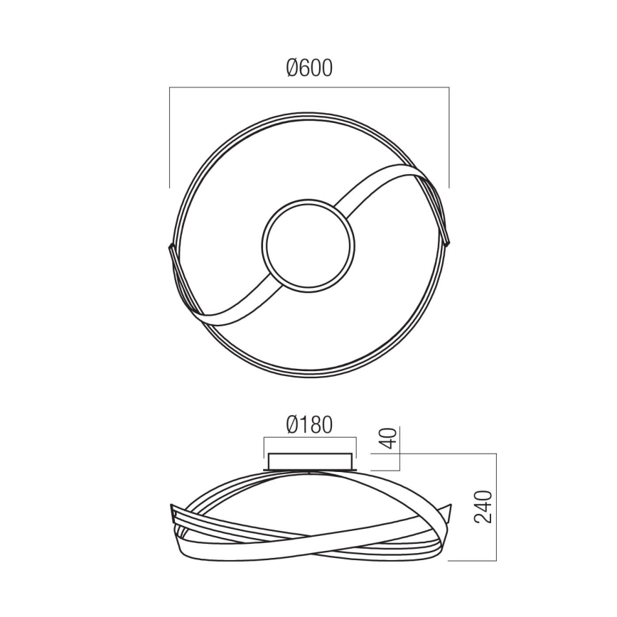 Redo 01-3613 - Himmennettävä LED-kattovalaisin IMPULS LED/34W/230V Ø 60 cm kultainen