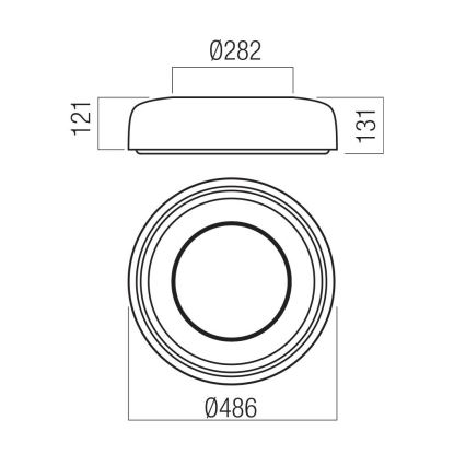 Redo 01-3721 - LED kattovalaisin DIP LED/30W/230V 2700/3000/4000/5000/6500K Ra 90 halkaisija 48,6 cm beige