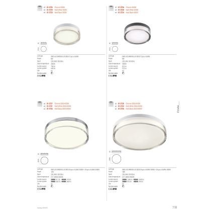 Redo 01-3727 - LED-kylpyhuoneen kattovalaisin FRISBI LED/12W/230V halkaisija 23 cm CRI 90 3000/4000K IP44 kiiltävä kromi