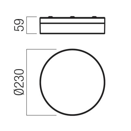 Redo 01-3735 - LED-kylpyhuoneen kattovalaisin FRISBI LED/12W/230V halkaisija 23 cm CRI 90 3000/4000K IP44 musta
