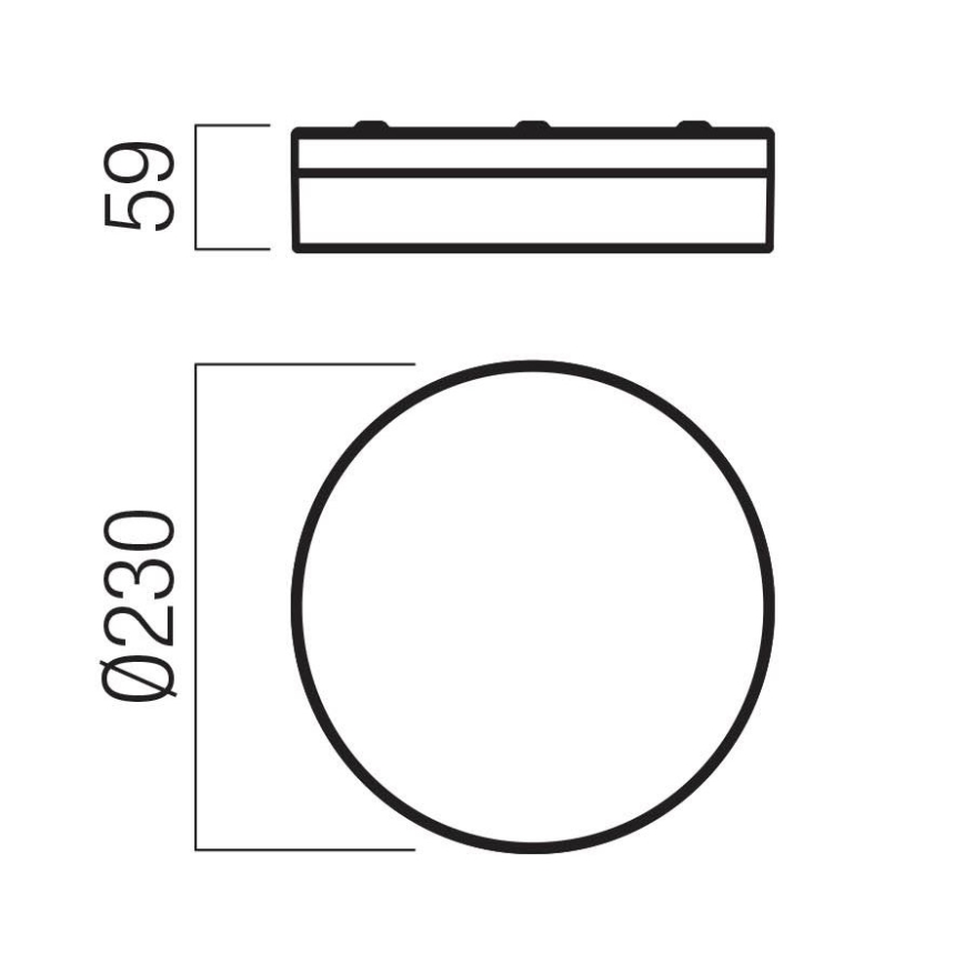 Redo 01-3735 - LED-kylpyhuoneen kattovalaisin FRISBI LED/12W/230V halkaisija 23 cm CRI 90 3000/4000K IP44 musta