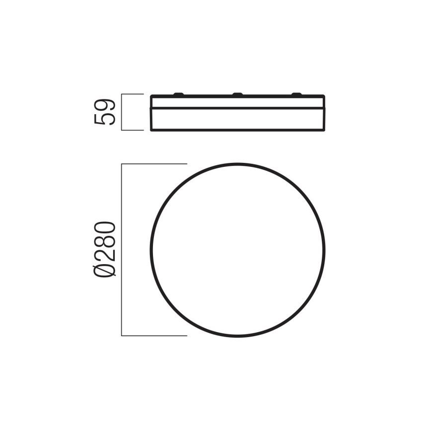 Redo 01-3736 - LED-kylpyhuoneen kattovalaisin FRISBI LED/18W/230V halkaisija 28 cm CRI 90 3000/4000K IP44 musta