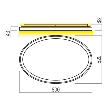 Redo 01-3811 - Himmennettävä LED-kattovalaisin NOBU LED/80W/230V 3000/4000K CRI 90 musta