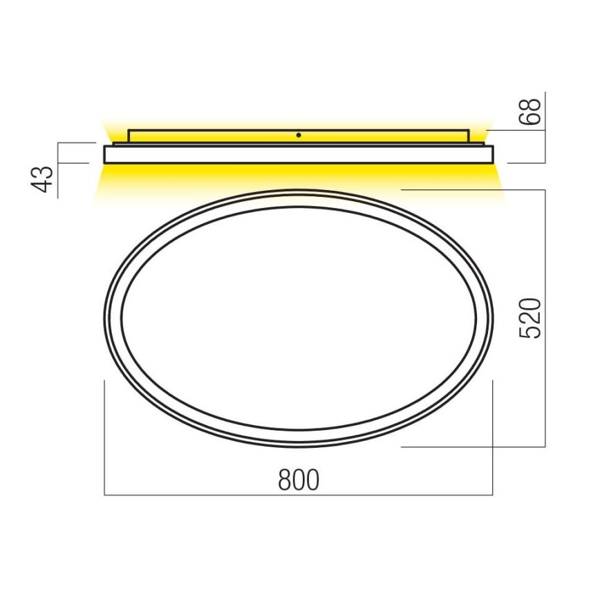Redo 01-3811 - Himmennettävä LED-kattovalaisin NOBU LED/80W/230V 3000/4000K CRI 90 musta