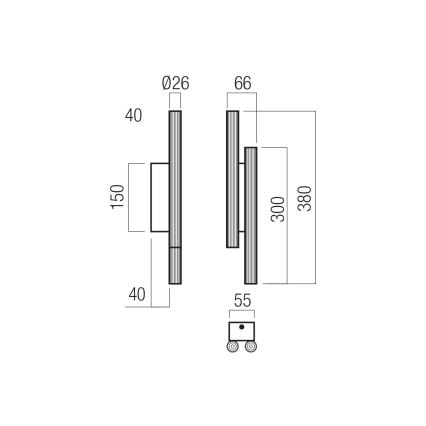 Redo 01-3850 - LED-seinävalaisin NIKOS 4xLED/4W/230V 3000K CRI 90 valkoinen