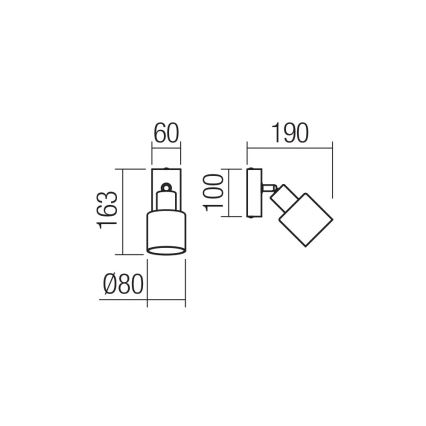 Redo 01-3984 - Seinäkohdevalo ROTIS 1xE14/15W/230V