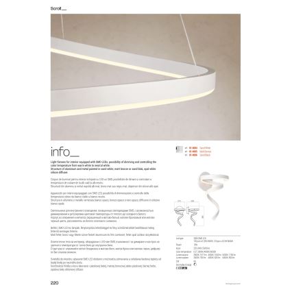 Redo 01-4011 - Himennettävä LED-kattovalaisin SCROLL LED/38W/230V 3000K/4000K/6000K CRI 90 halkaisija 60 cm kultainen