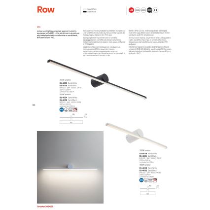 Redo 01-4034 - Kylpyhuoneen LED-peilivalo ROW LED/18W/230V 90 cm IP44 valkoinen