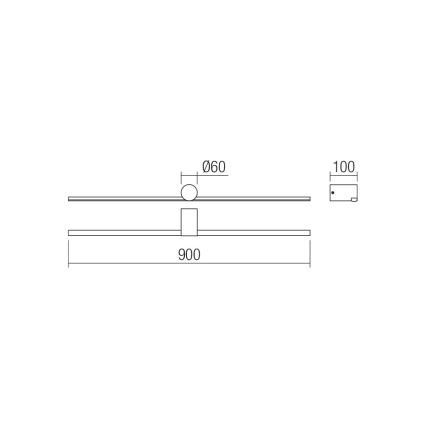 Redo 01-4036 - Kylpyhuoneen LED-peilivalo ROW LED/18W/230V 90 cm IP44 musta