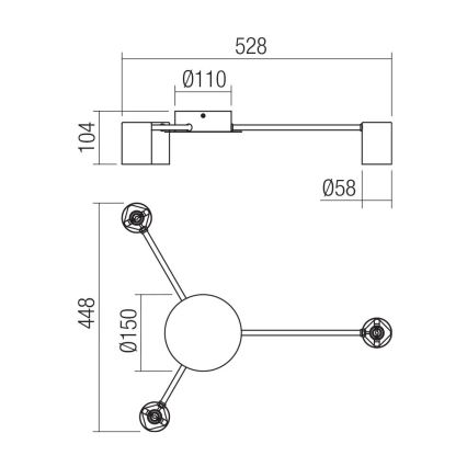 Redo 01-4049 - Kohdevalo NOA 3xGU10/10W/230V kulta