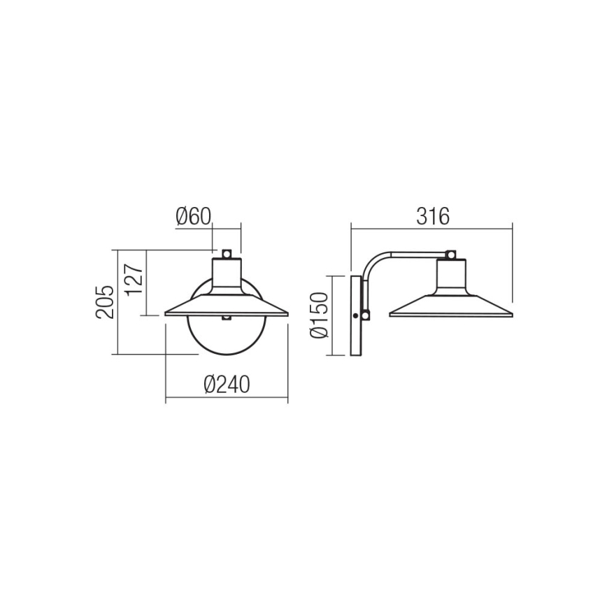 Redo 01-4053 - Seinävalaisin FRESNO 1xE27/42W/230V