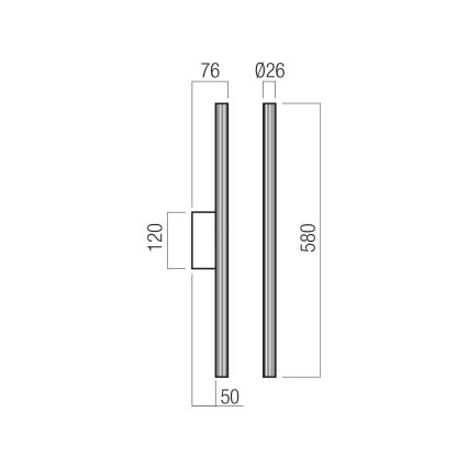 Redo 01-4058 - Himennettävä LED-seinävalaisin NIKOS LED/10W/230V CRI 90, kultainen