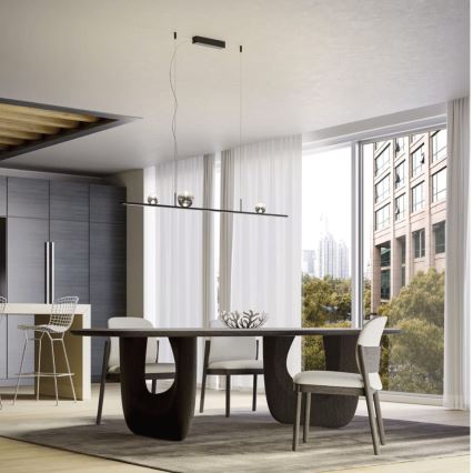 Redo 01-4302 - Himennettävä LED-riippuvalaisin vaijerilla DUNE LED/48W/230V 3000K CRI 90 musta/savunharmaa